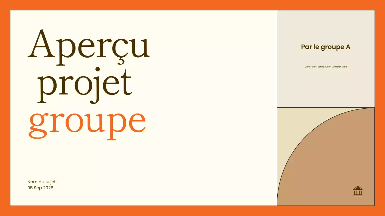 présentation du projet orange modern