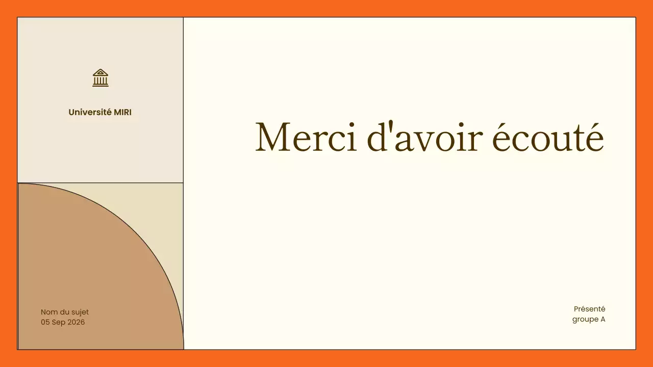 présentation du projet orange modern