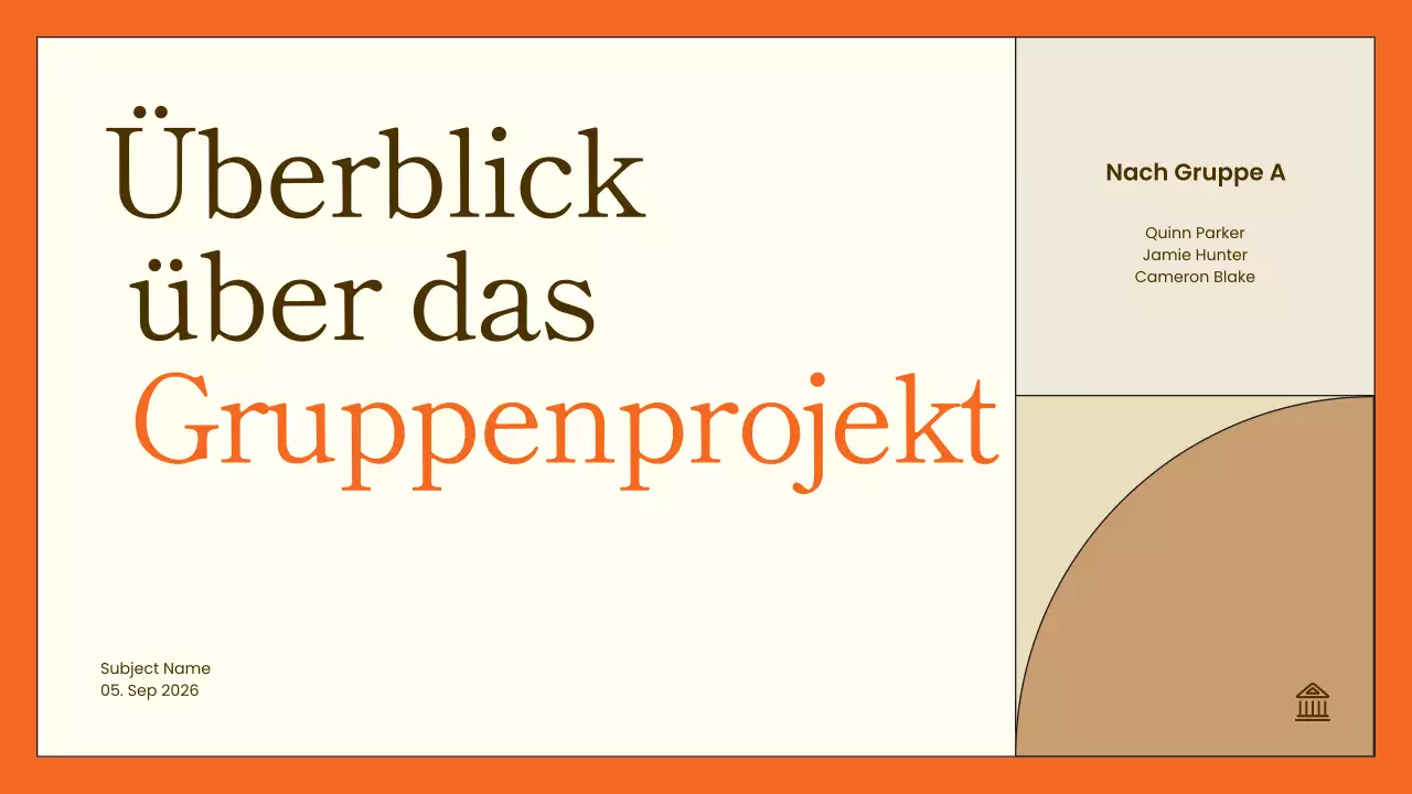 orange moderne Projektpräsentation