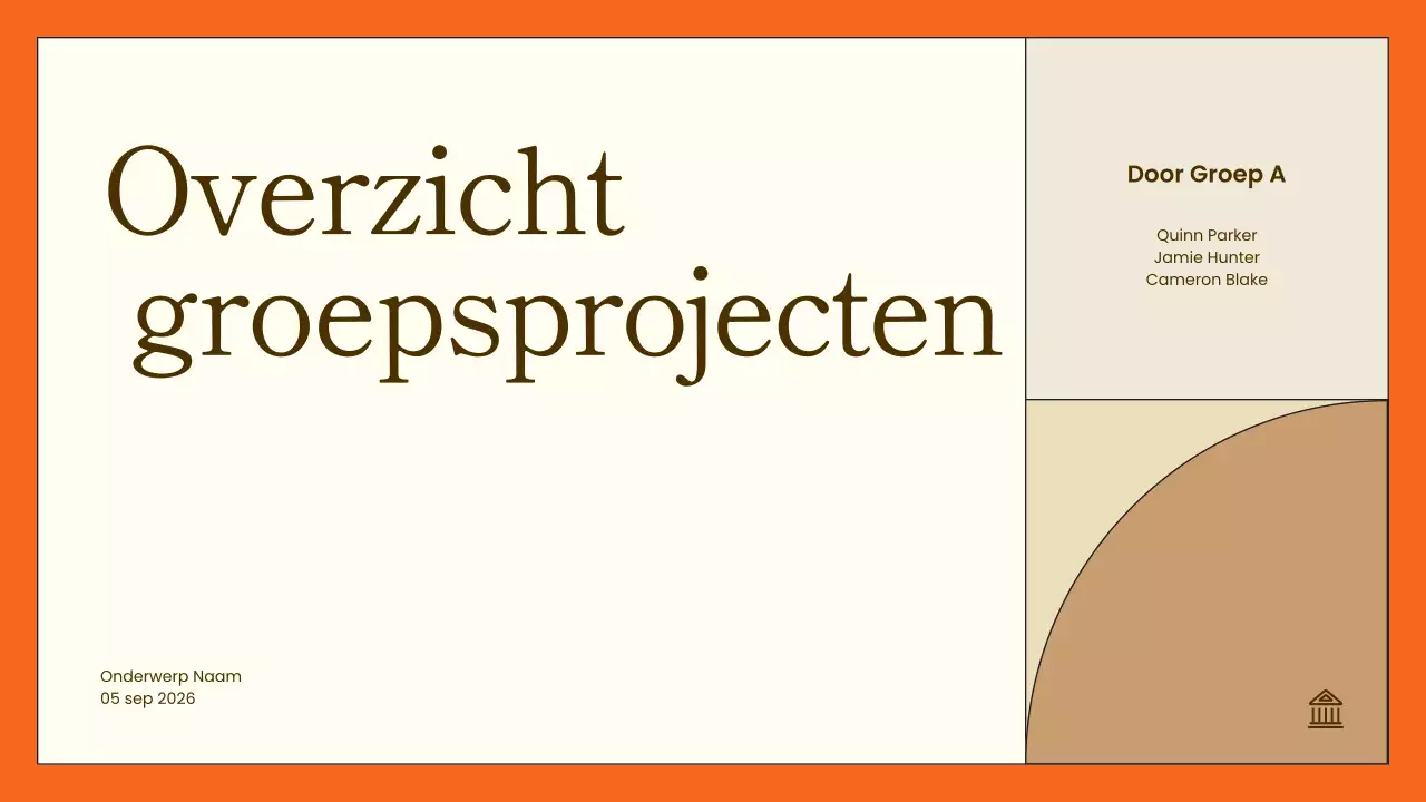 presentatie oranje modern project
