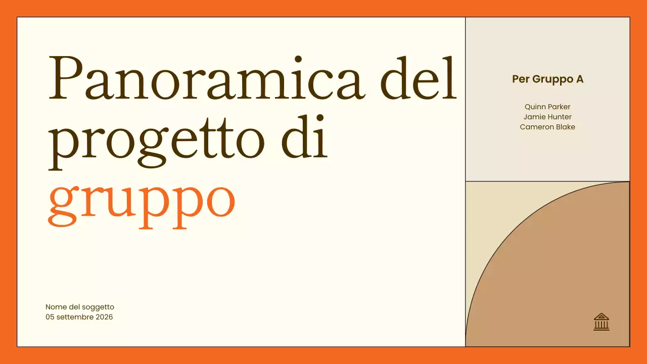 presentazione del progetto arancione moderno