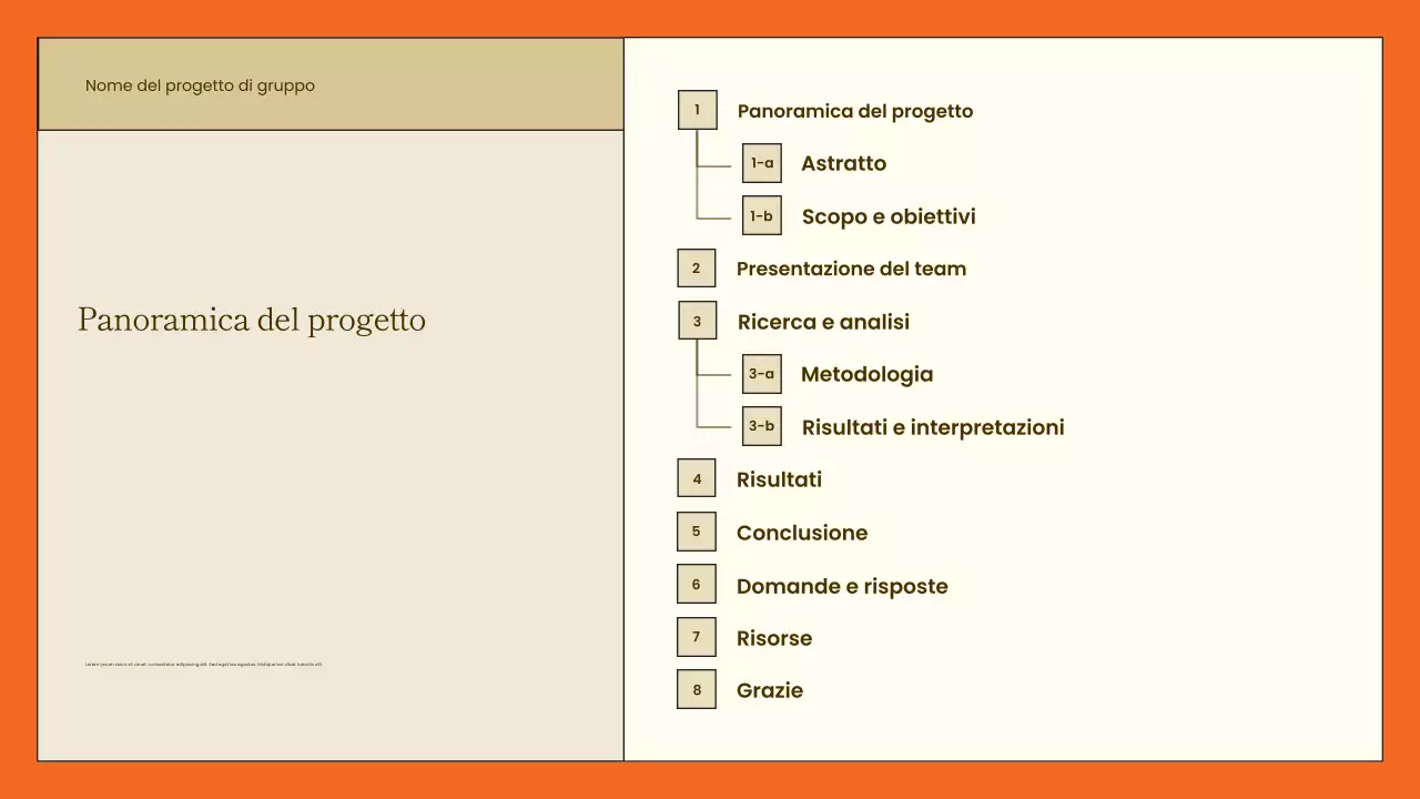 presentazione del progetto arancione moderno