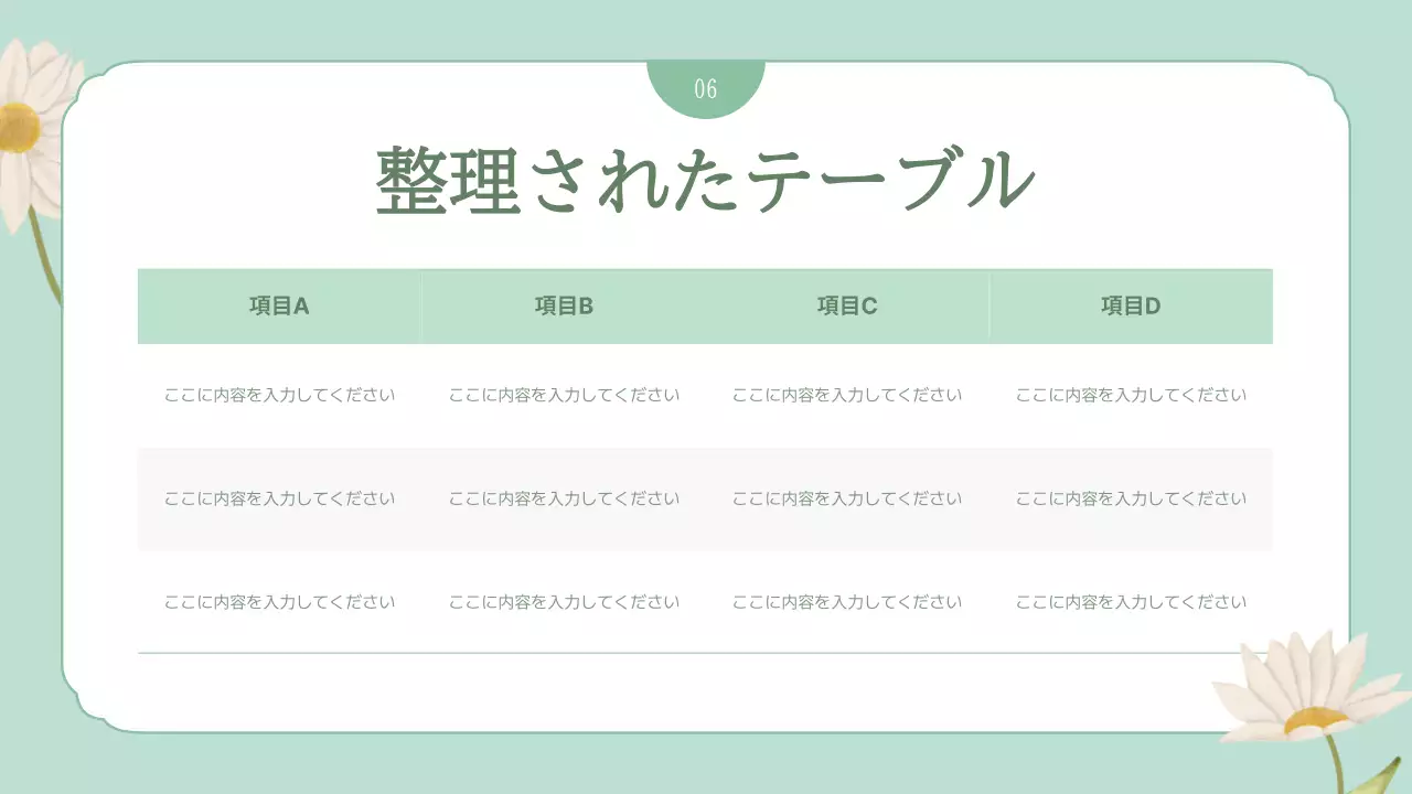 ミント ナチュラル 春 プレゼンテーション