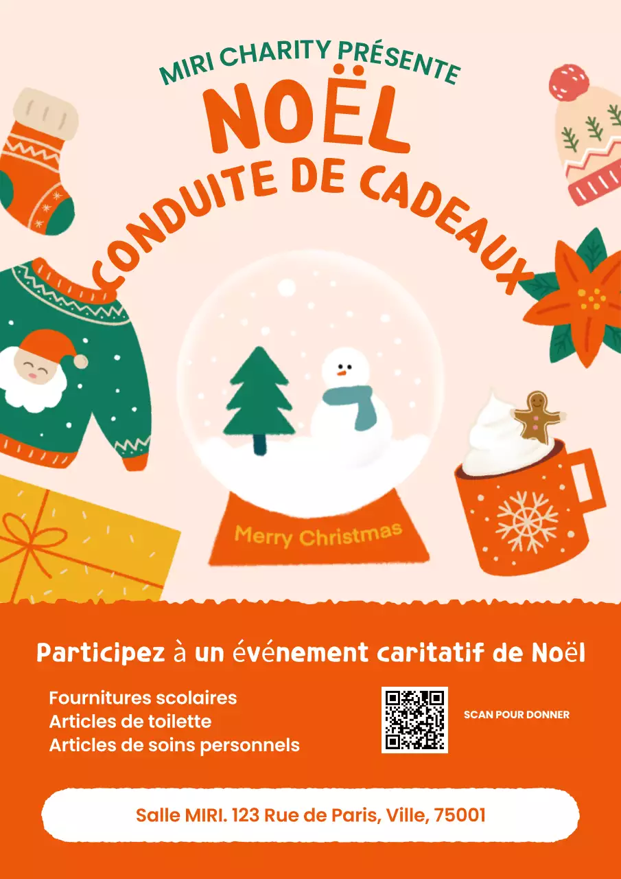 Affiche de l'événement caritatif Warm Festive Christmas Gift Drive