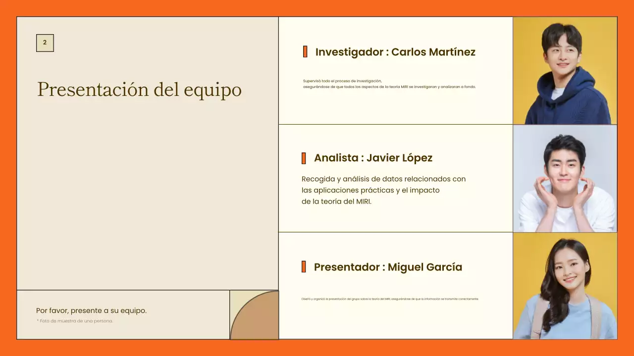 presentación del proyecto orange modern