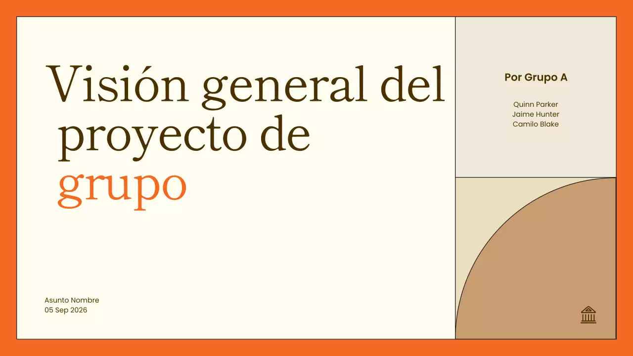 presentación del proyecto orange modern