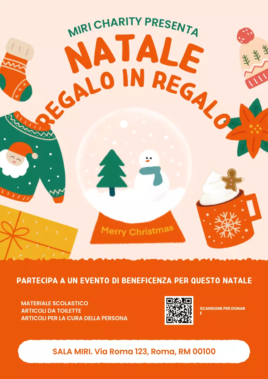 Locandina dell'evento di beneficenza Warm Festive Christmas Gift Drive