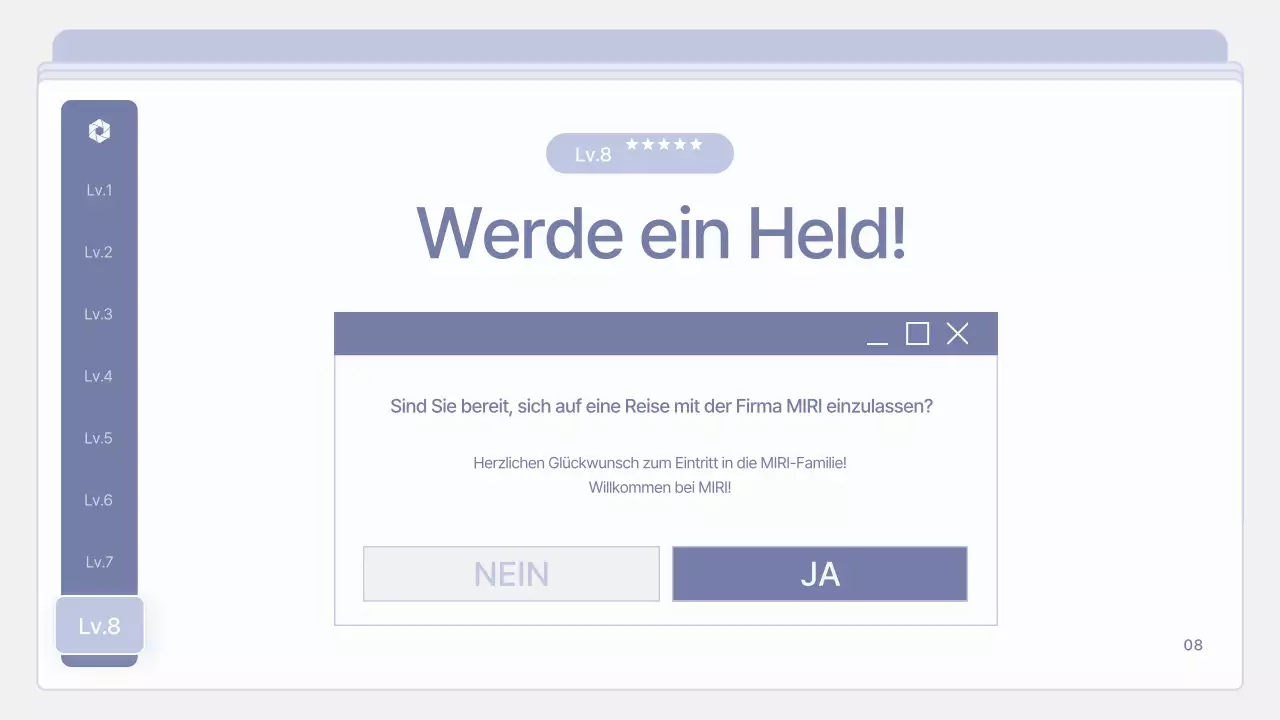 Saubere, lilafarbene Schulungsunterlagen für neue Mitarbeiter