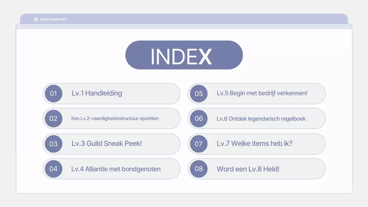 Schoon, mauve trainingsmateriaal voor nieuwe werknemers