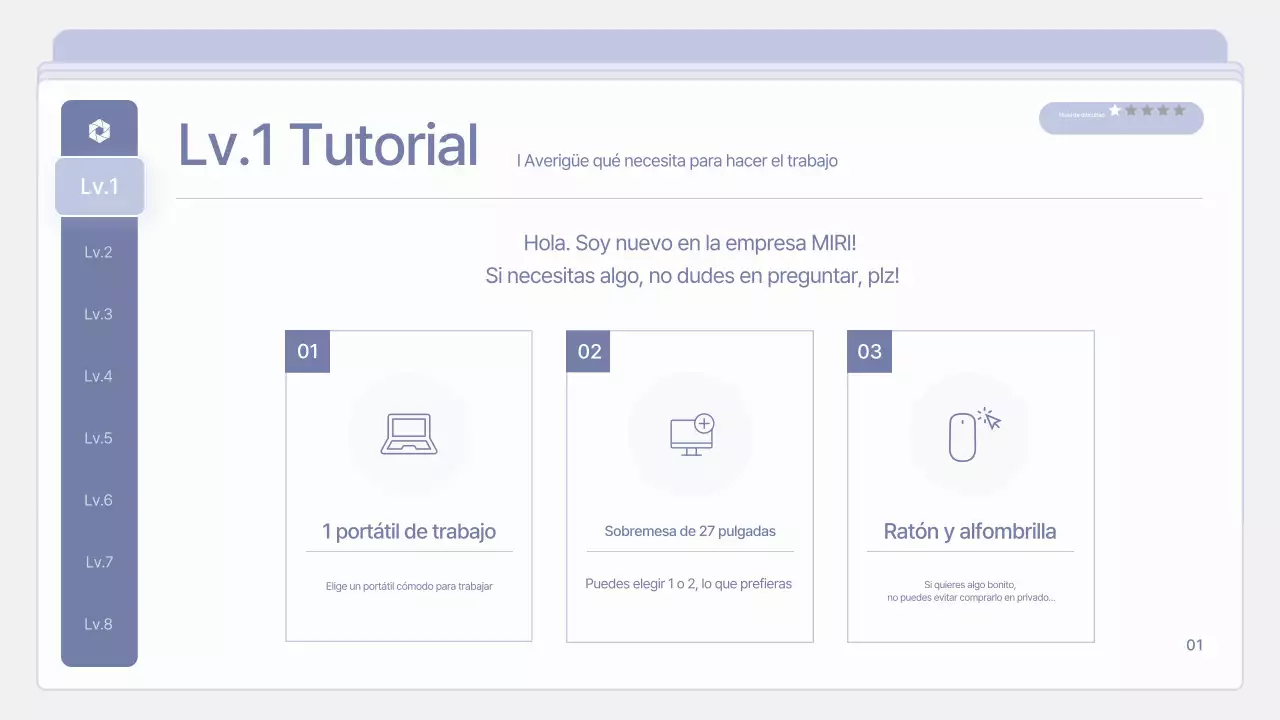 Material de formación para nuevos empleados limpio y de color malva