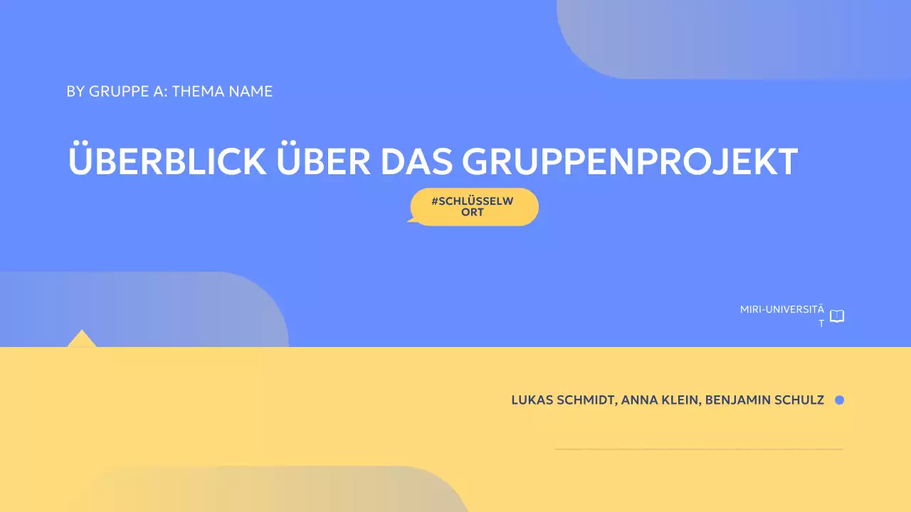 blue modern Gruppenprojektbericht