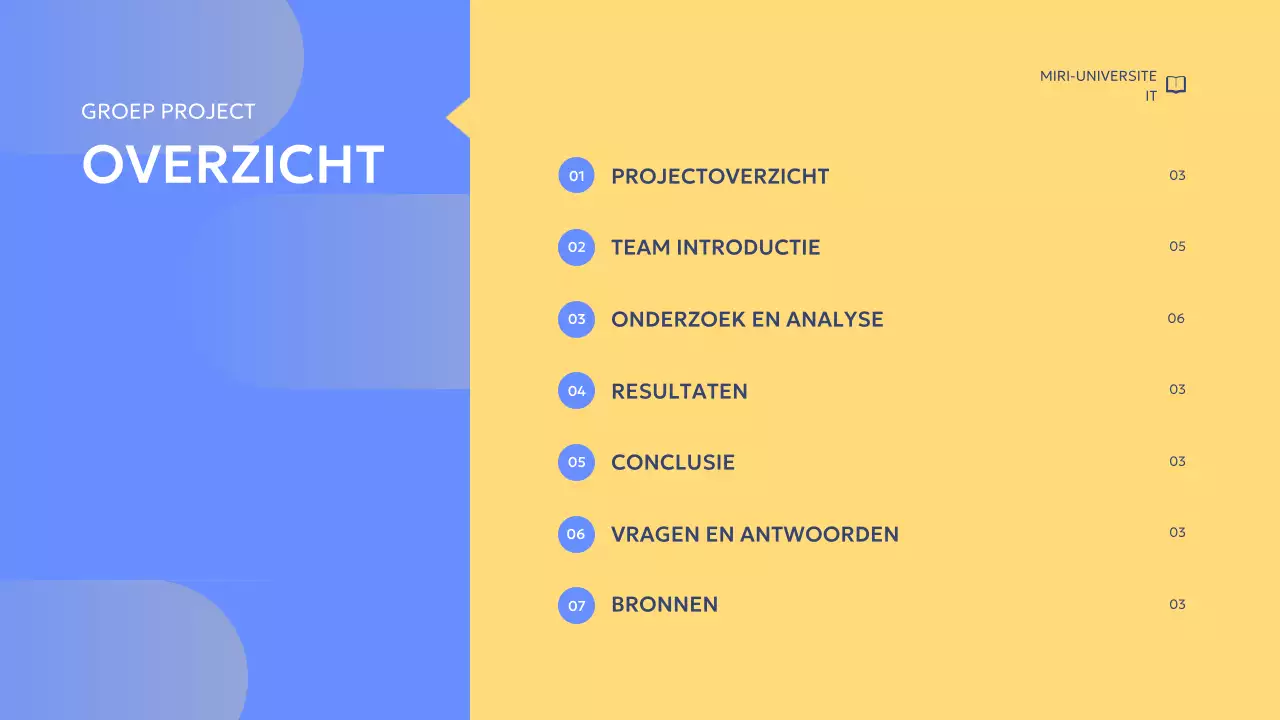 blauw modern groepsproject verslag