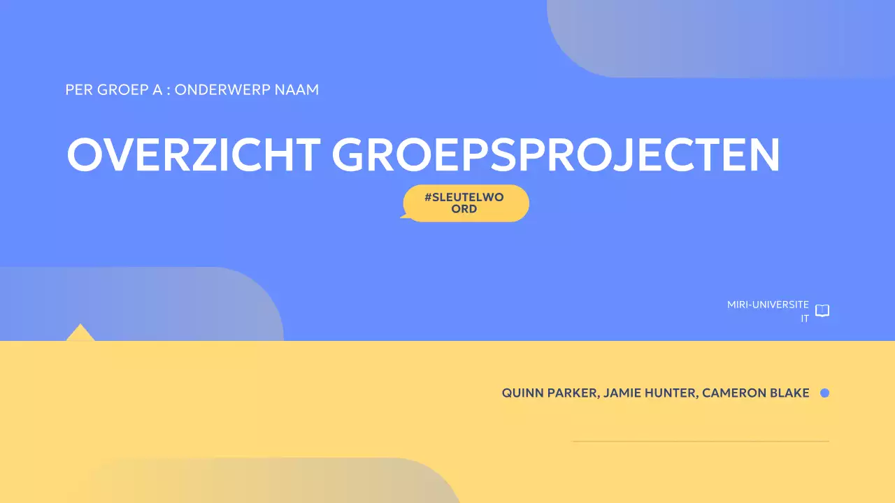 blauw modern groepsproject verslag