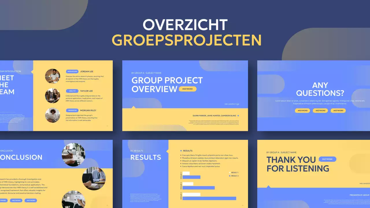 blauw modern groepsproject verslag