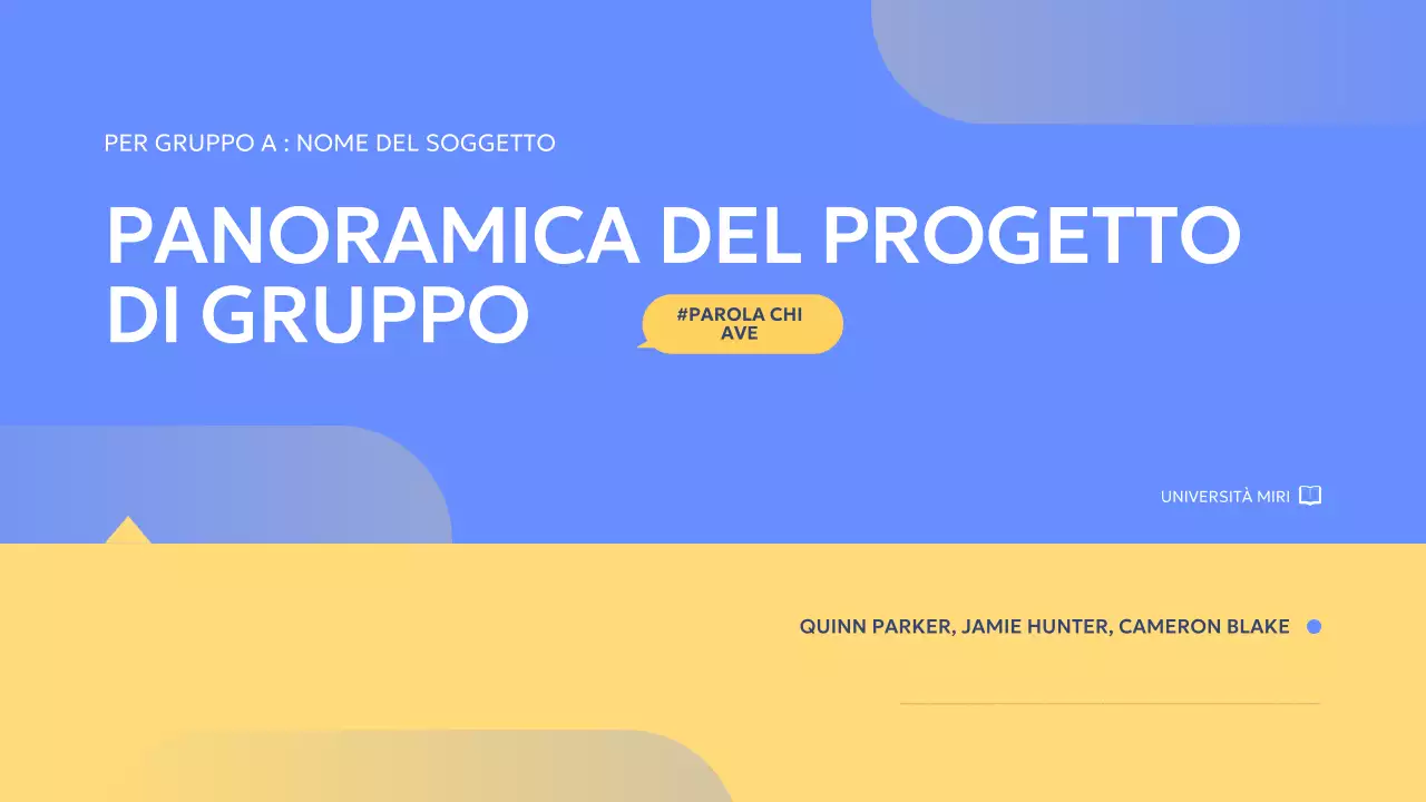 relazione sul progetto di gruppo blue modern