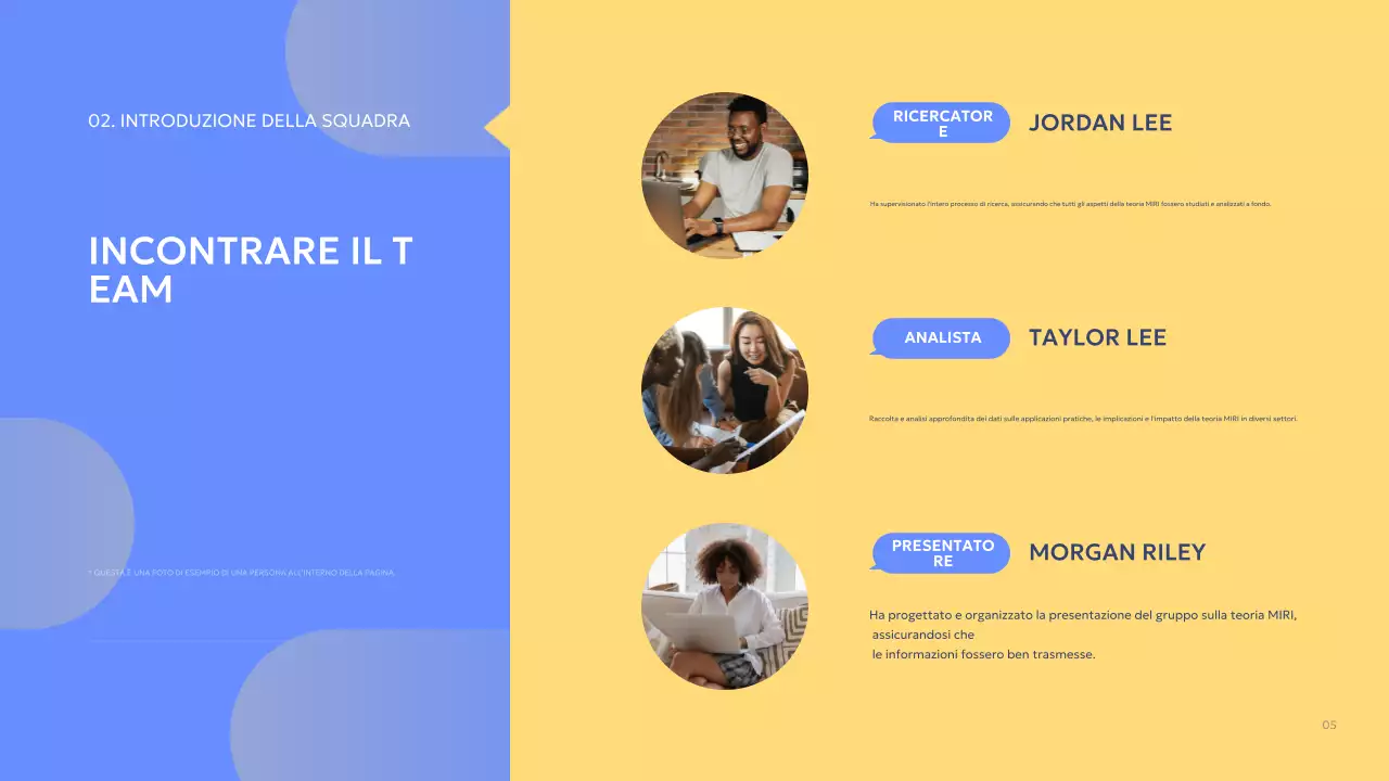 relazione sul progetto di gruppo blue modern