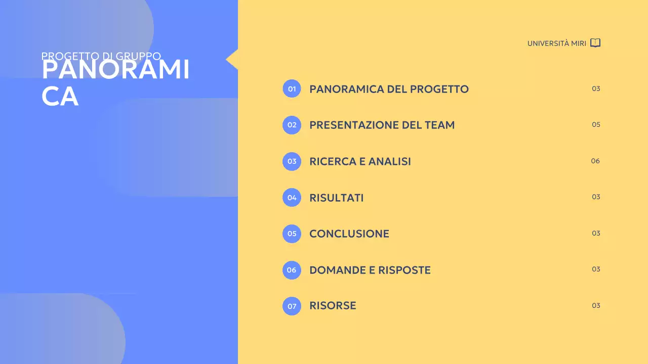 relazione sul progetto di gruppo blue modern