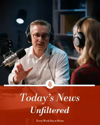 red modern news announcement