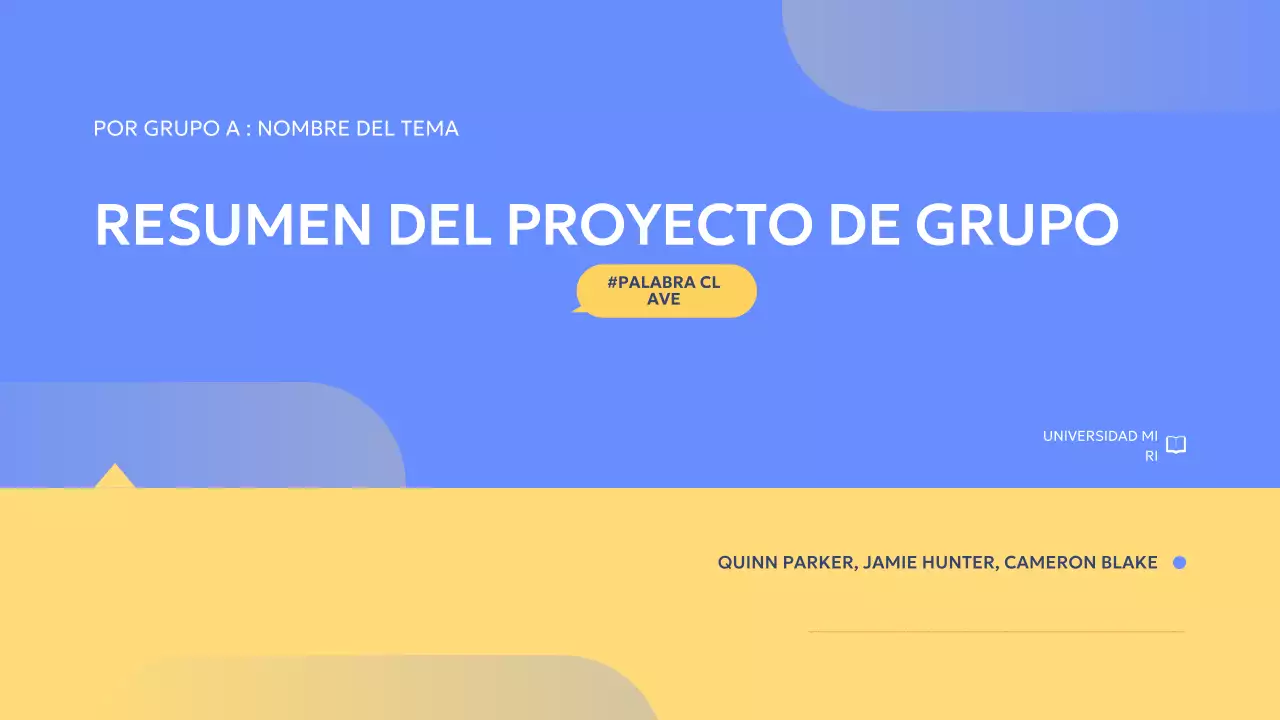 blue modern informe de proyecto de grupo