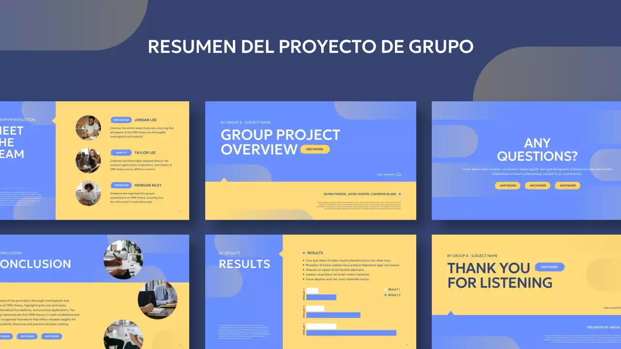 blue modern informe de proyecto de grupo