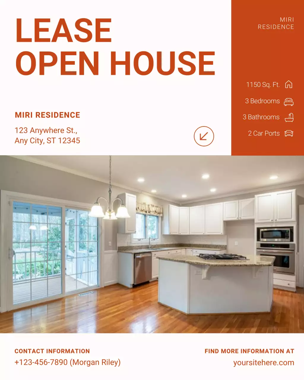White and Orange Open House New Listing Instagram Post