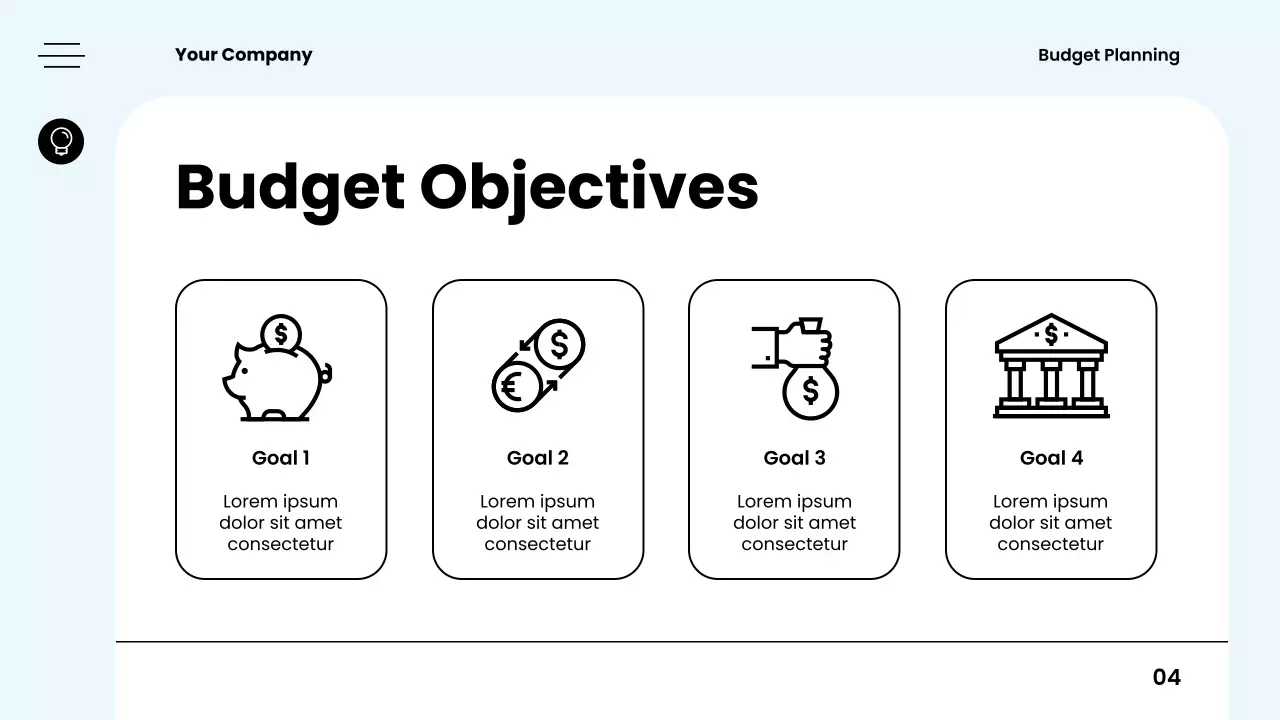 white modern budget planner guide