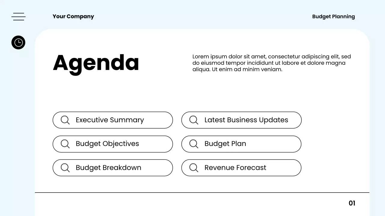 white modern budget planner guide