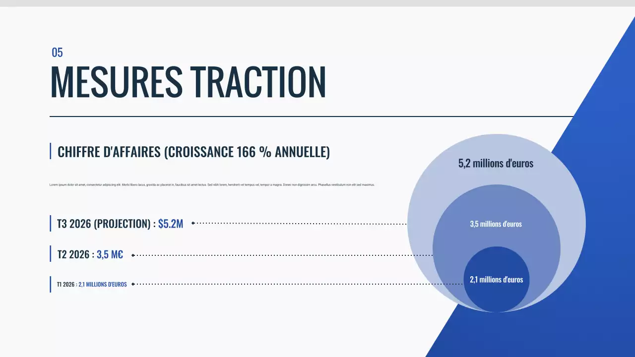 document de pitch deck moderne bleu