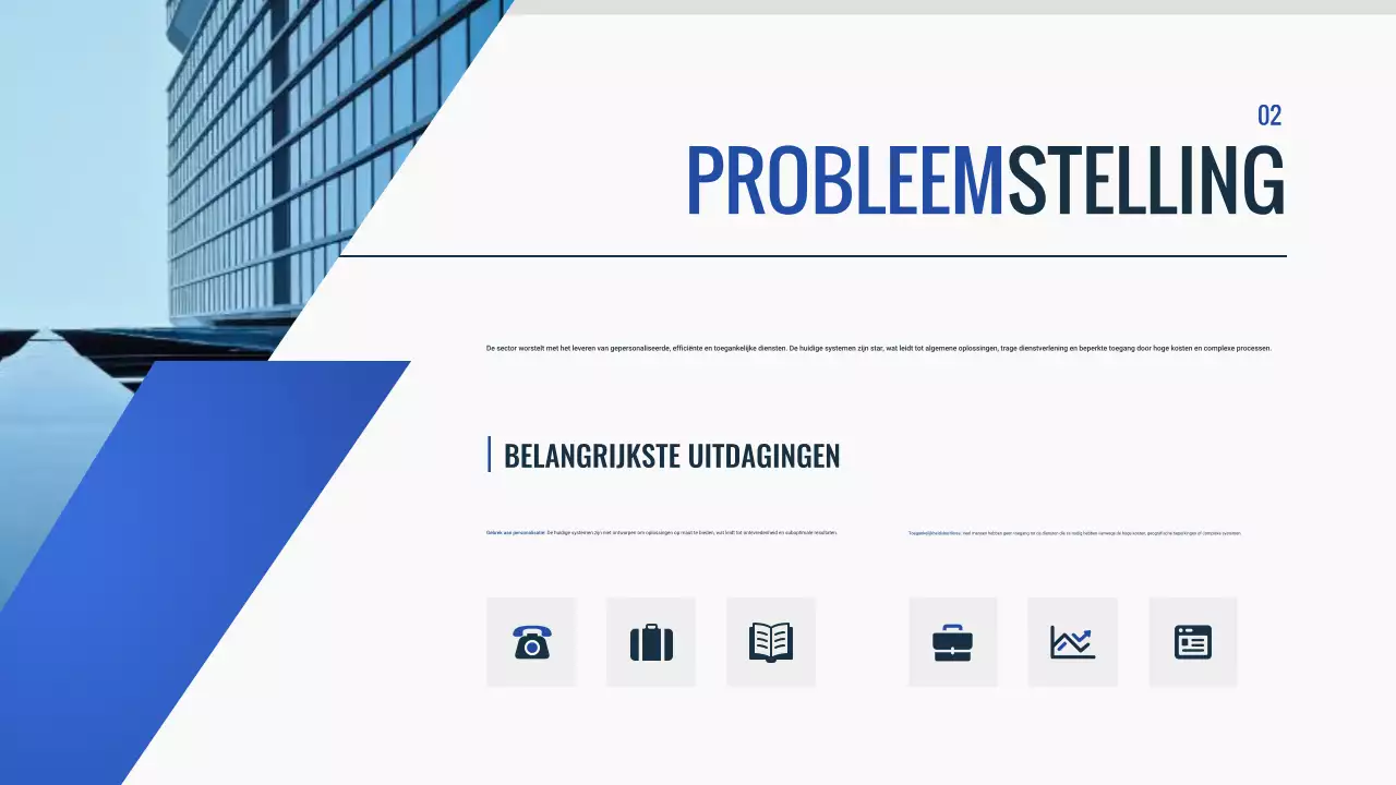 blauw modern pitch deck document
