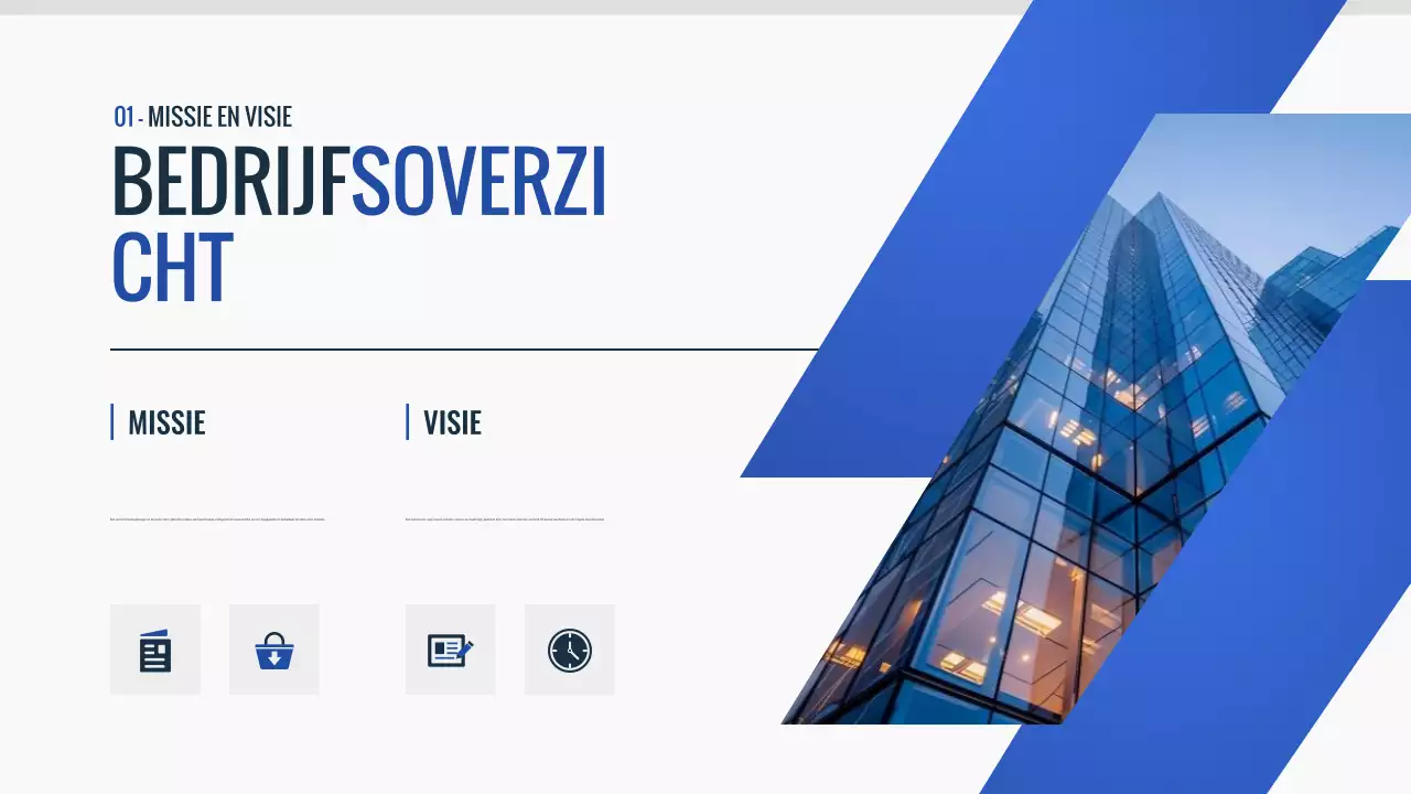 blauw modern pitch deck document