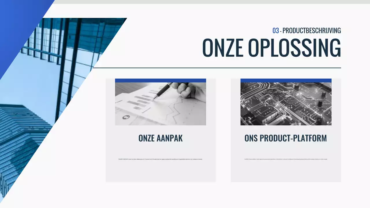 blauw modern pitch deck document