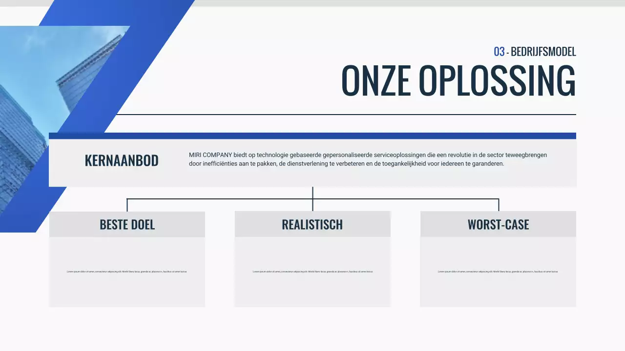 blauw modern pitch deck document