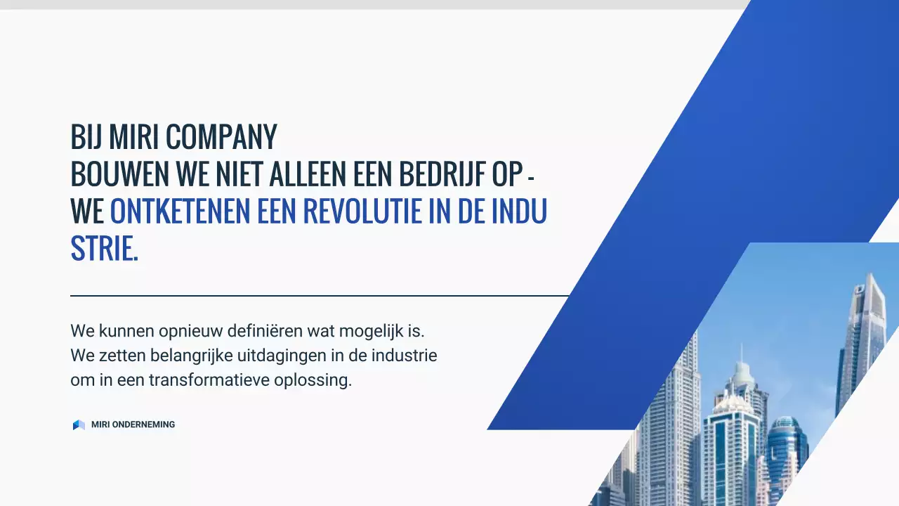 blauw modern pitch deck document