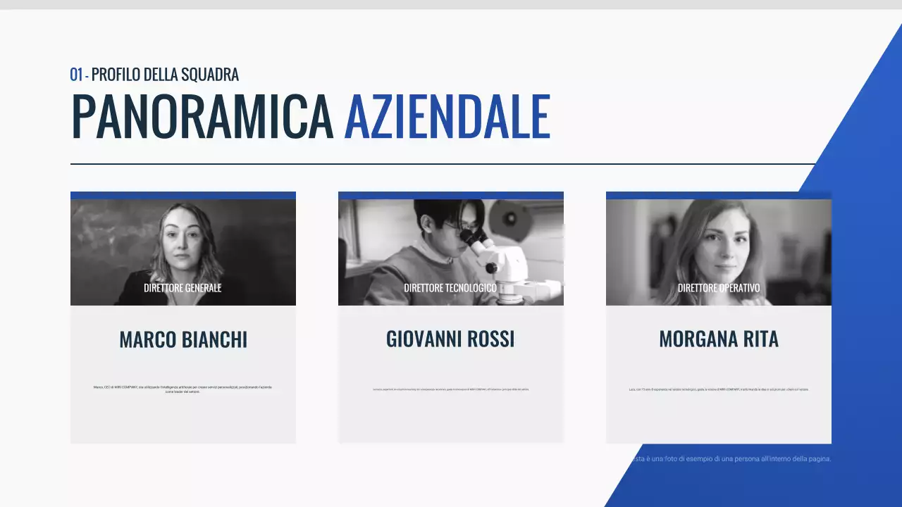 documento pitch deck blu moderno