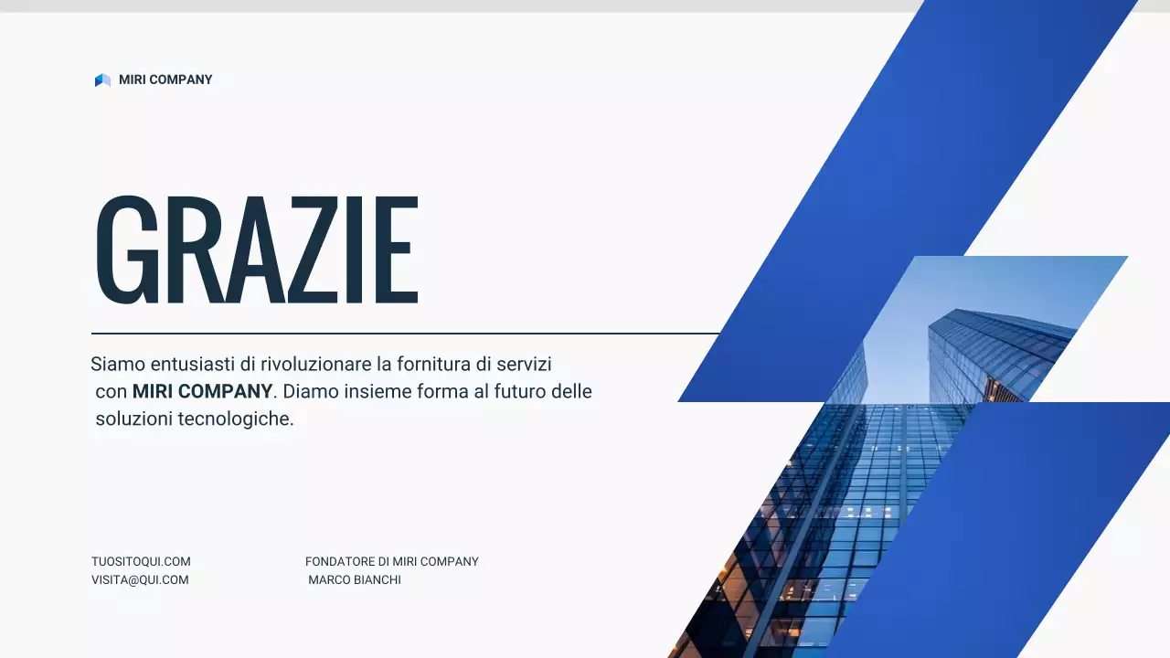 documento pitch deck blu moderno