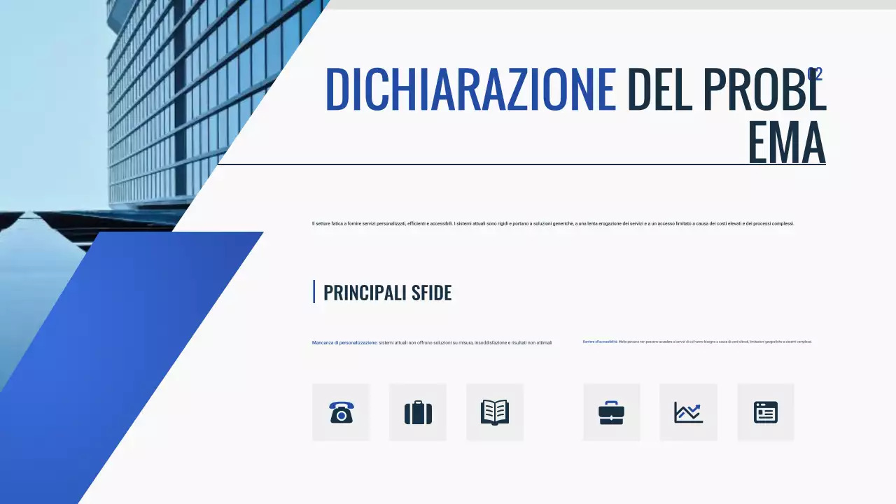 documento pitch deck blu moderno