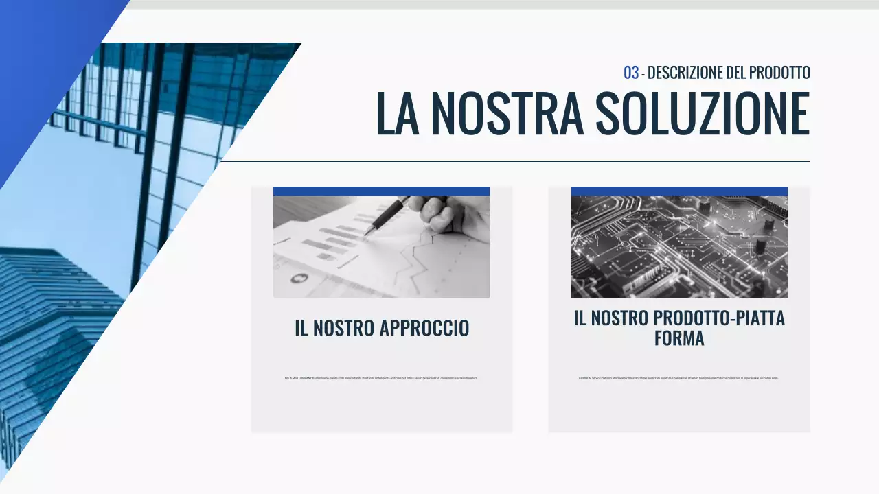 documento pitch deck blu moderno