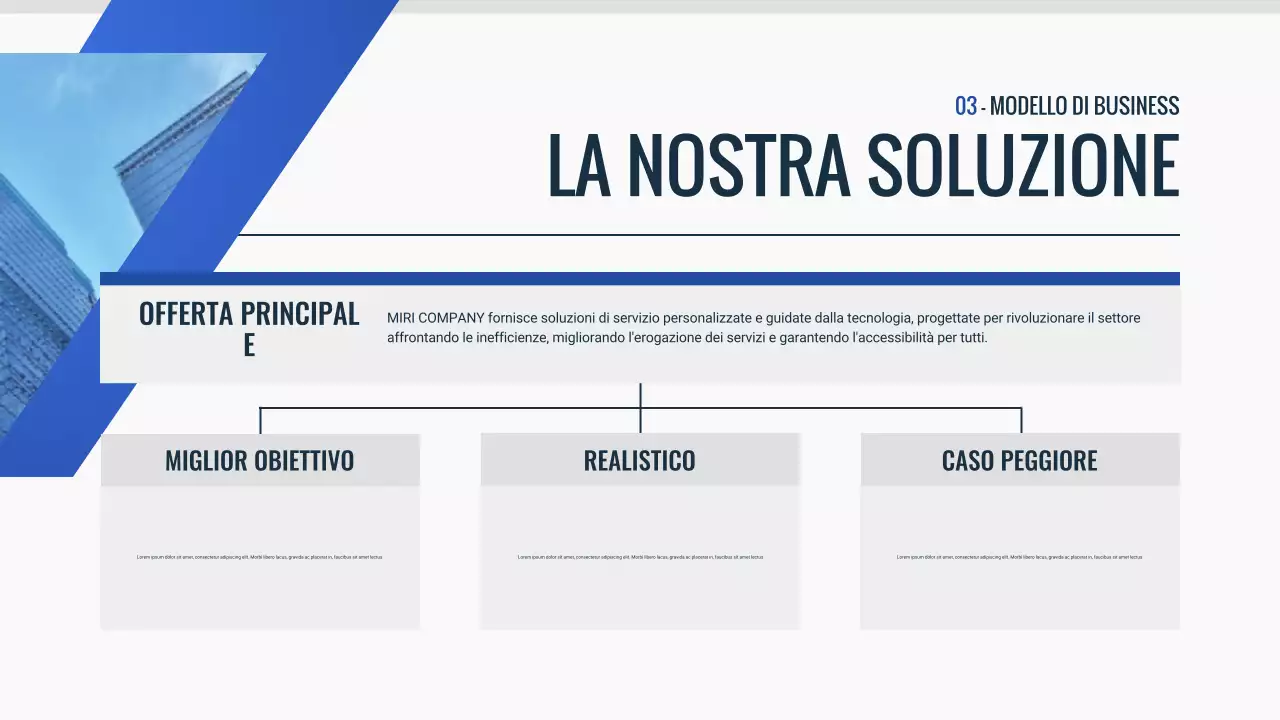 documento pitch deck blu moderno