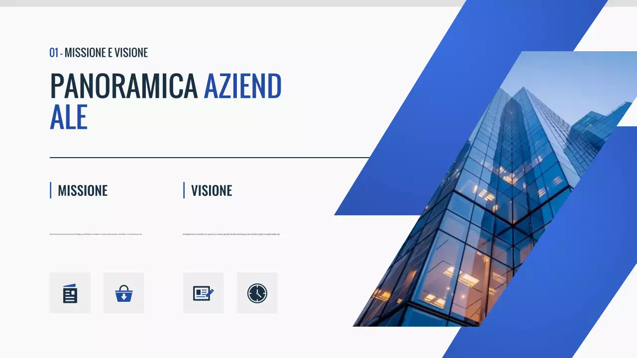 documento pitch deck blu moderno