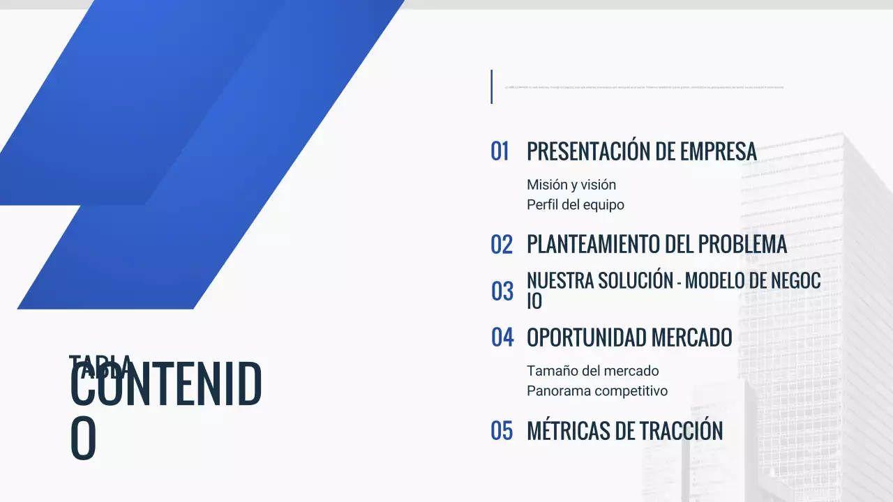 documento blue modern pitch deck