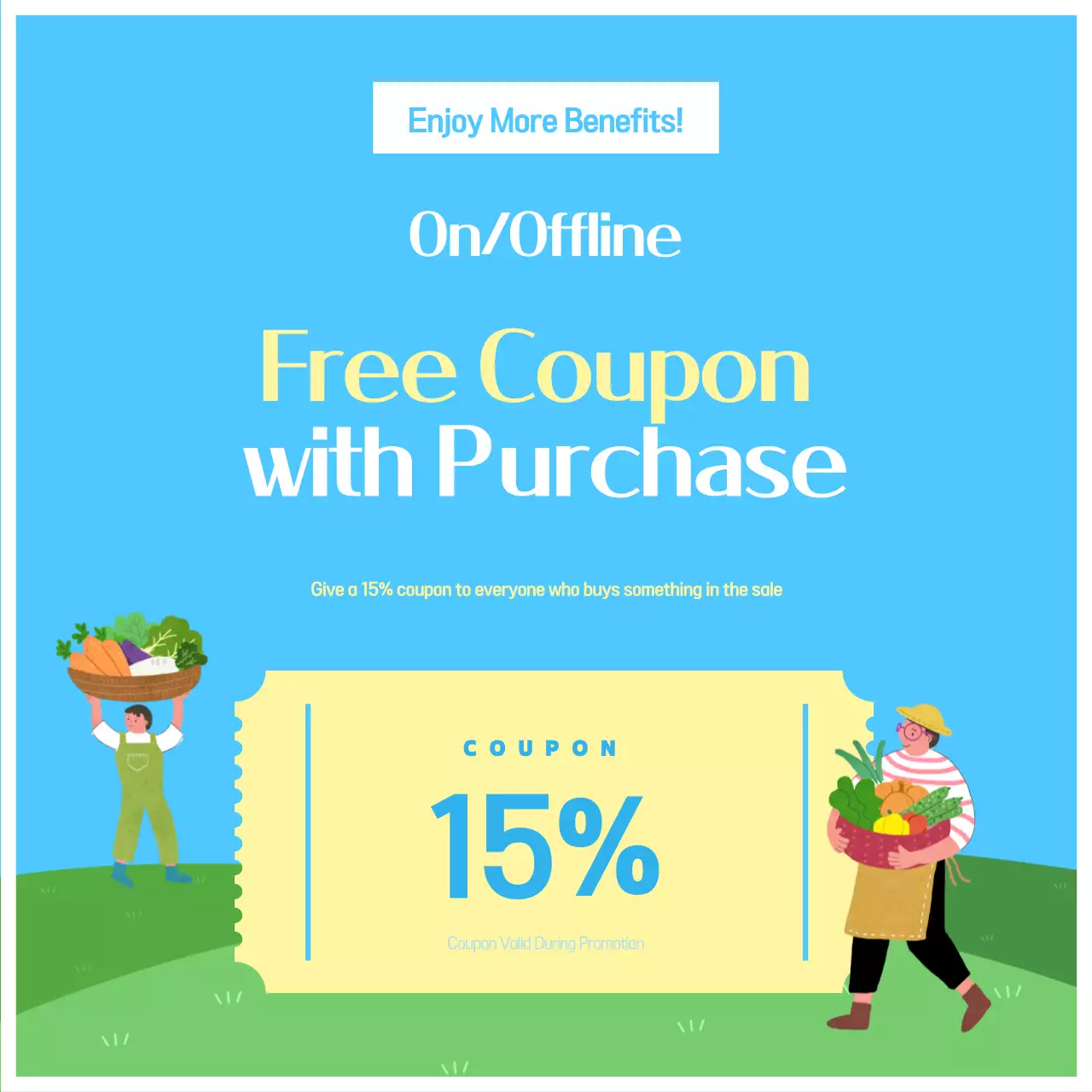 Promote a clean, yellow and light blue produce display