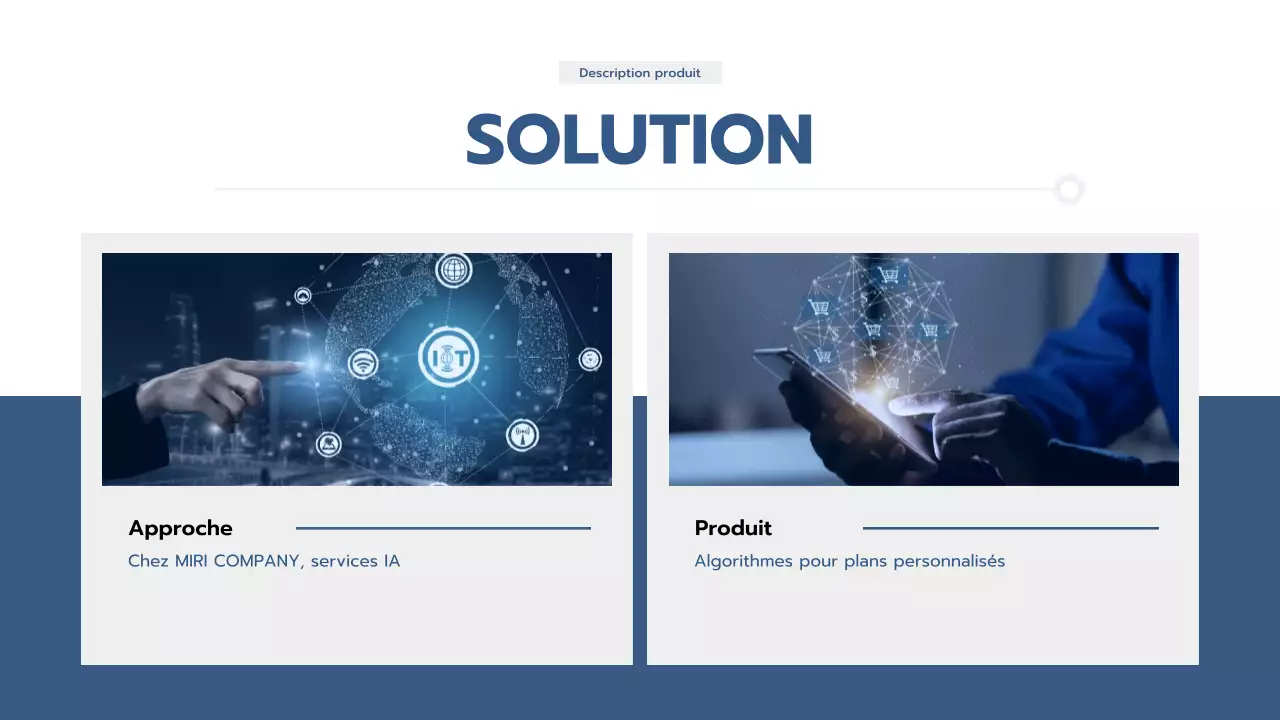 présentation professionnelle bleue de l'entreprise