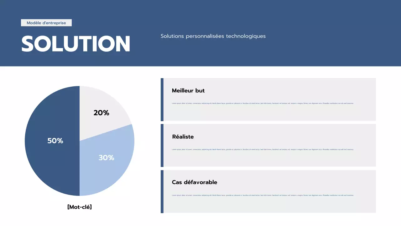 présentation professionnelle bleue de l'entreprise