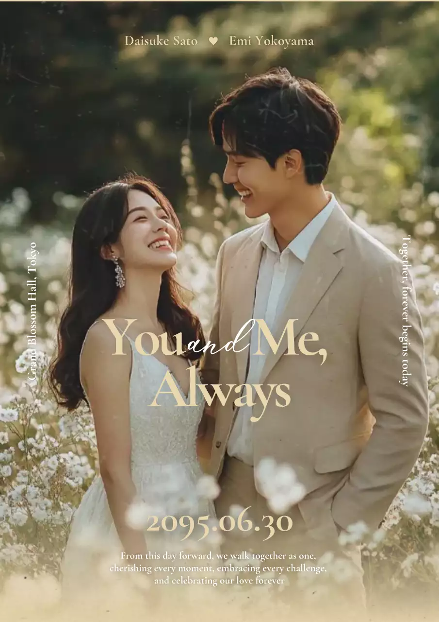 黄色 洗練された パンフレット ウェディング プロフィールブック 韓国風