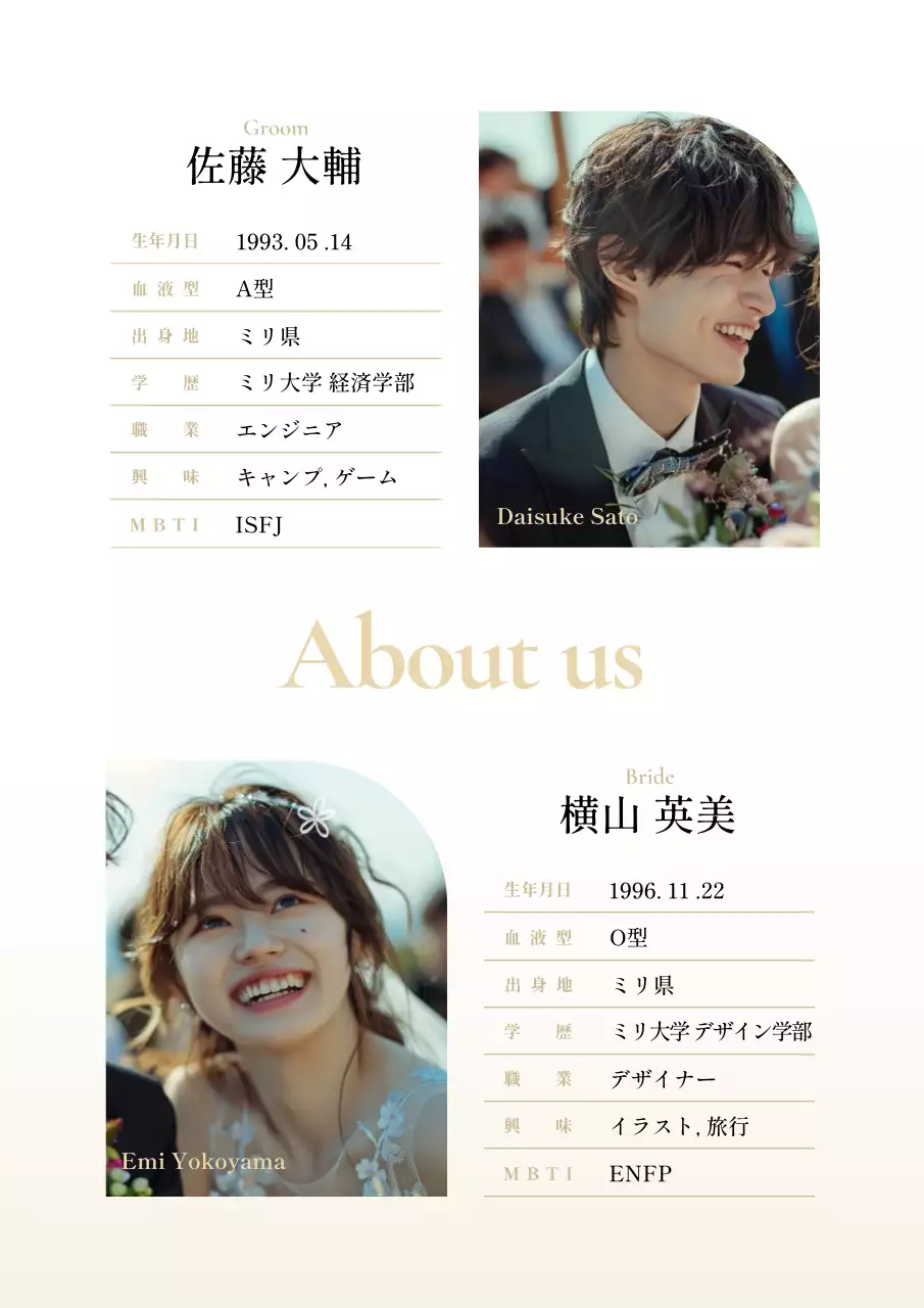 黄色 洗練された パンフレット ウェディング プロフィールブック 韓国風