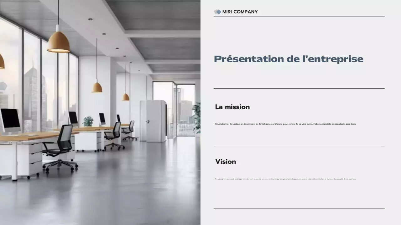 Présentation d'entreprise moderne et grise