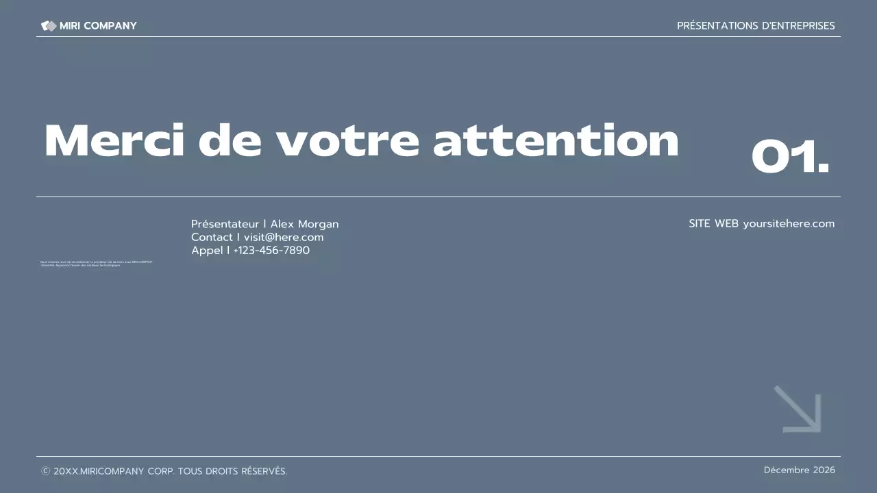 Présentation d'entreprise moderne et grise