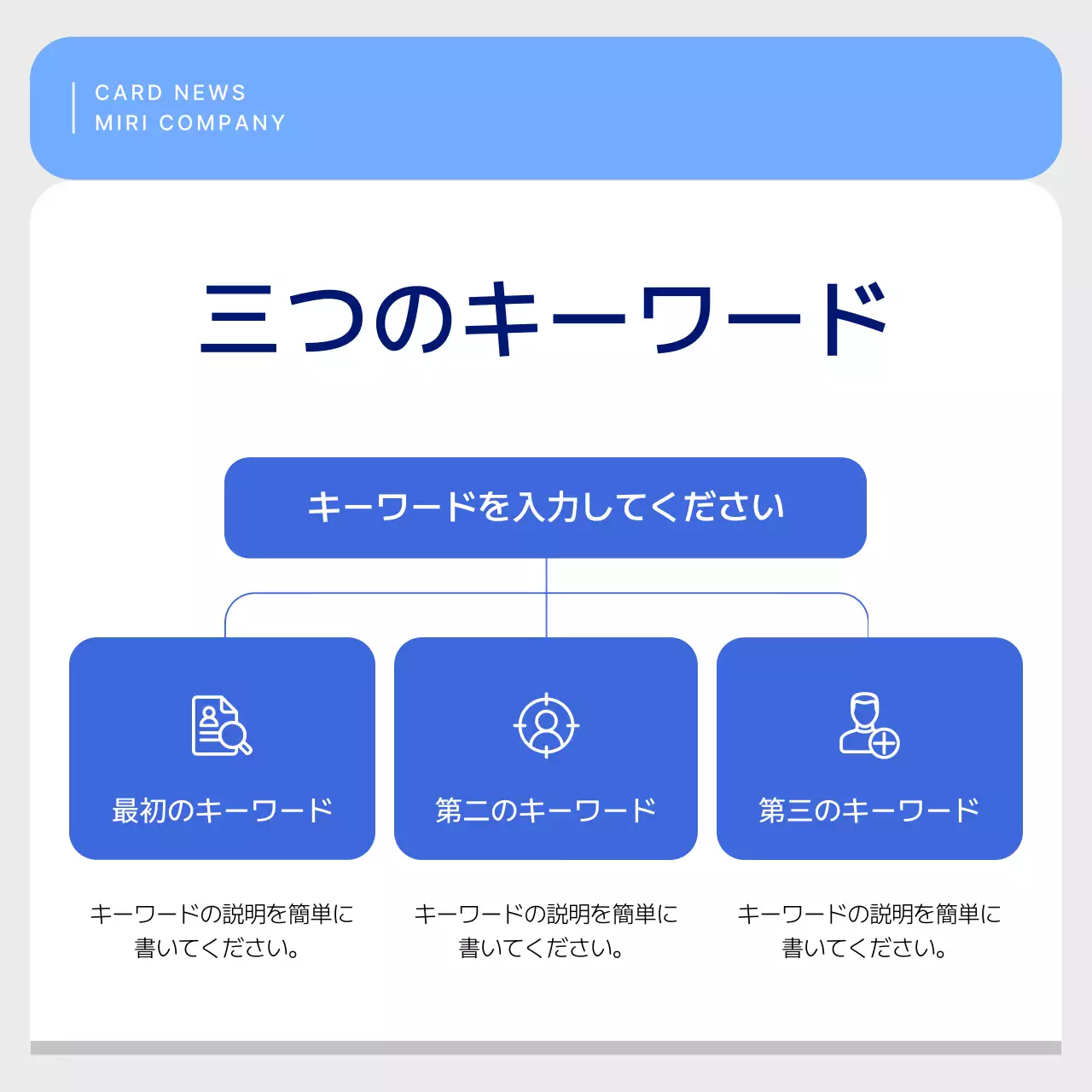 青のシンプルなビジネス記事