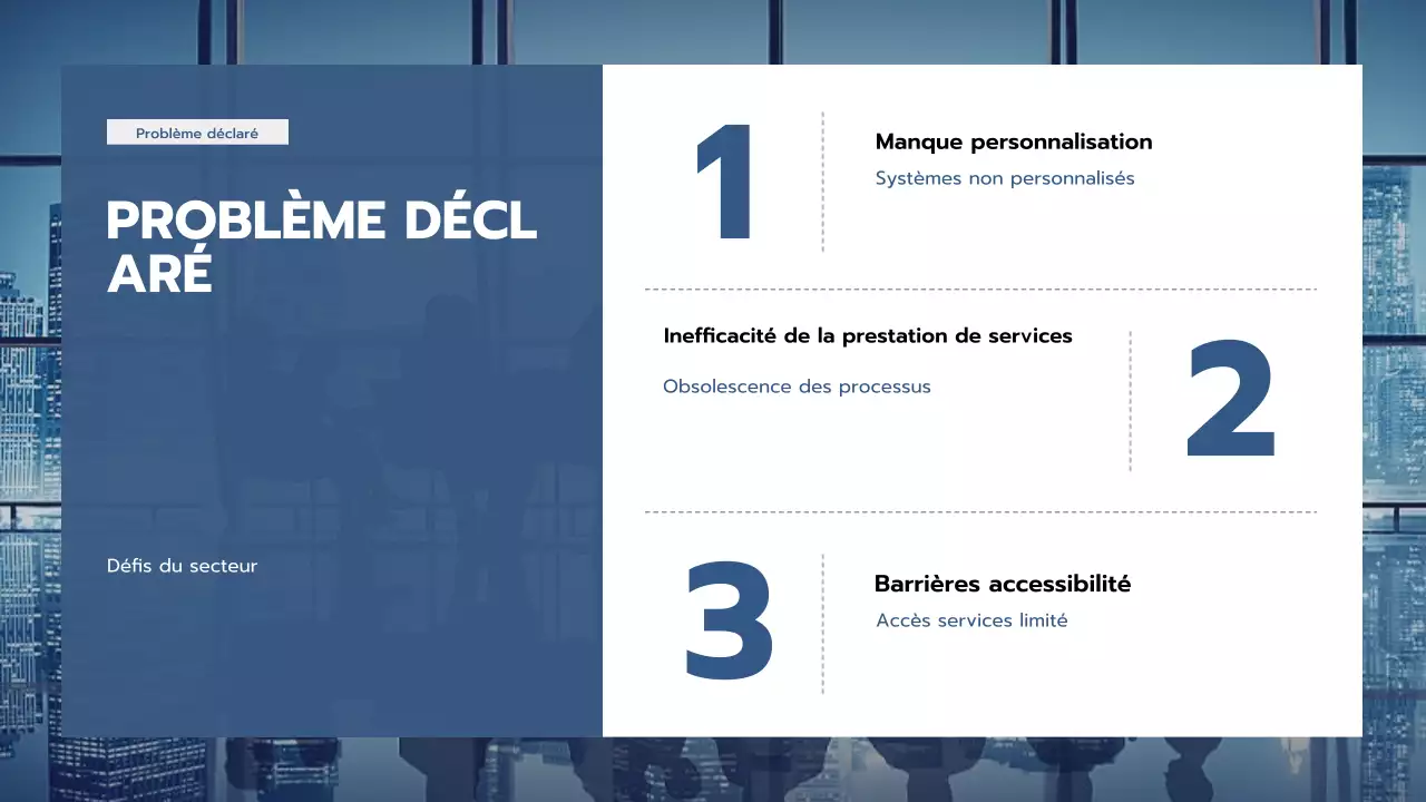 présentation professionnelle bleue de l'entreprise