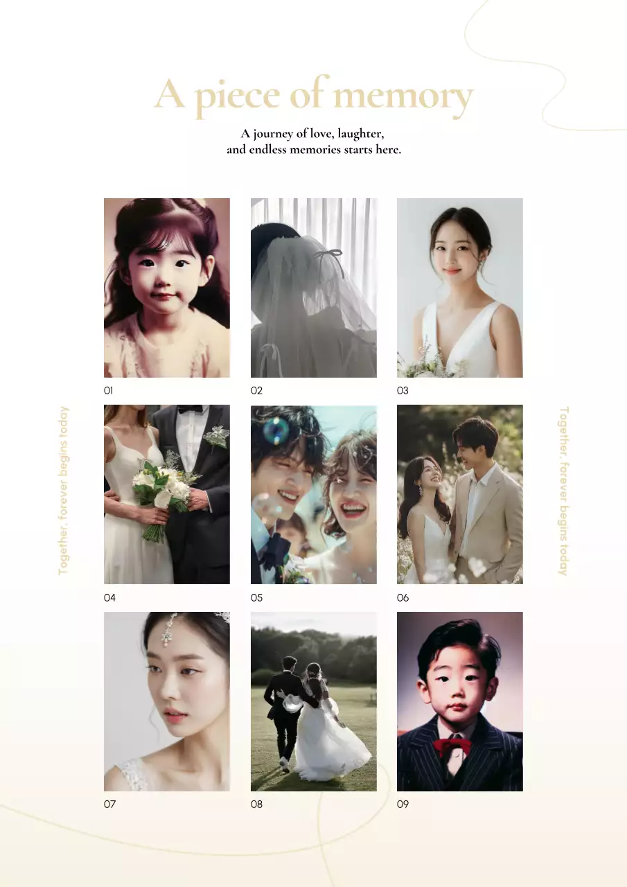 黄色 洗練された パンフレット ウェディング プロフィールブック 韓国風